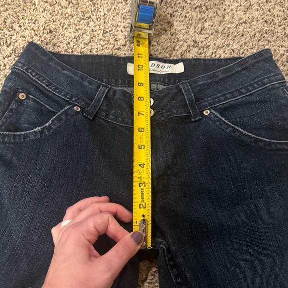 HUDSON Y2K Dark Blue Wash Low Rise Flare Bootcut Denim Jeans Women’s Size 30 - Picture 8 of 12